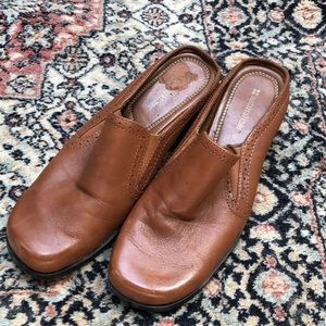 Vintage leather mules.